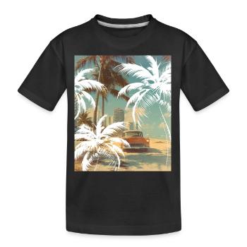 Miami Beach Palms - Kids' Premium Organic T-Shirt - black - Front