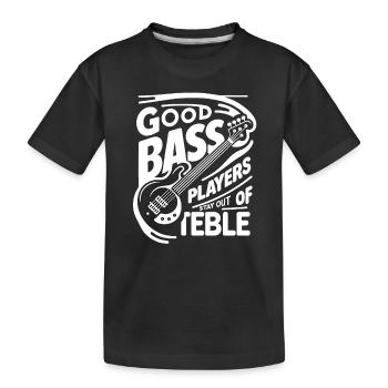 Gute Bassisten halten sich aus dem Diskant heraus - Kinder Premium Bio T-Shirt - Schwarz - Vorne