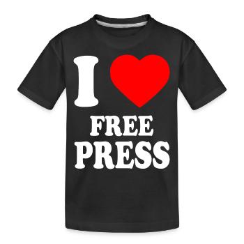 i love free press - Kinder Premium Bio T-Shirt - Schwarz - Vorne