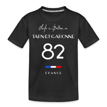 Leben im TARN-ET-GARONNE Nummer 82 Languedoc-Roussi - Kinder Premium Bio T-Shirt - Schwarz - Vorne