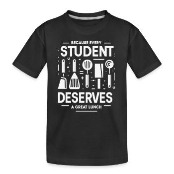 Weil jeder Schüler ein gutes Mittagessen verdient - Kinder Premium Bio T-Shirt - Schwarz - Vorne