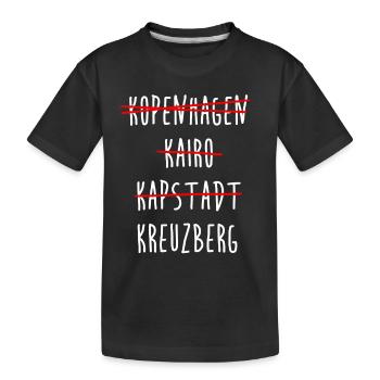 Kreuzberg Berlin Streichliste - Kinder Premium Bio T-Shirt - Schwarz - Vorne