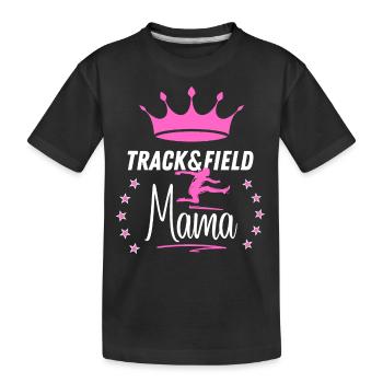 Leichtathletik und Fiels Mama Queen - Kinder Premium Bio T-Shirt - Schwarz - Vorne