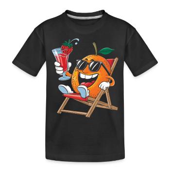 Orange - Kinder Premium Bio T-Shirt - Schwarz - Vorne