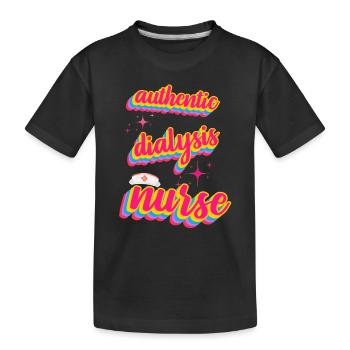 Authentische Dialyseschwester im Retro-Stil - Kinder Premium Bio T-Shirt - Schwarz - Vorne