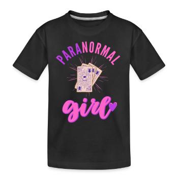 Paranormal Girl Ghost Hunter Investigation - Kids' Premium Organic T-Shirt - black - Front
