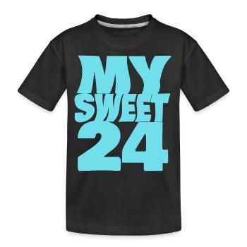 Sweet 24 - Kids' Premium Organic T-Shirt - black - Front