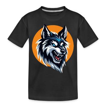 Tête de loup - T-shirt bio Premium Enfant - noir - Devant