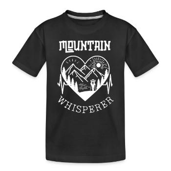 Mountain Whisperer Hiking Mountains Gifts - Kids' Premium Organic T-Shirt - black - Front