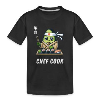 Chef Cook Avocado Cooking Grill Master - Kids' Premium Organic T-Shirt - black - Front