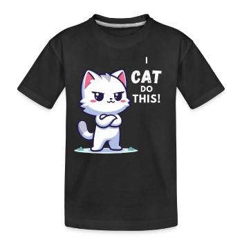 JE CHAT fais ça ! Cadeau Chats Drôles - T-shirt bio Premium Enfant - noir - Devant