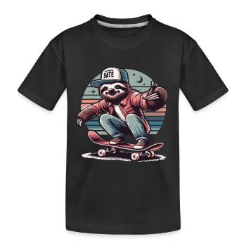 Tenue de patineur streetwear paresseux - T-shirt bio Premium Enfant - noir - Devant
