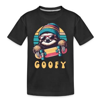 GOOFY Skater Sloth - Funny Skater Outfit - Kids' Premium Organic T-Shirt - black - Front