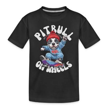 PITBULL on Wheels - Tenue streetwear skater - T-shirt bio Premium Enfant - noir - Devant