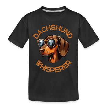 Dachshund Whisperer - Cadeaux drôles de teckel - T-shirt bio Premium Enfant - noir - Devant