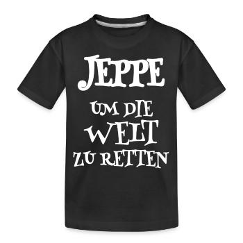 Retter Jeppe - Kinder Premium Bio T-Shirt - Schwarz - Vorne
