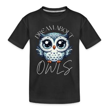 Rêve de hiboux mignons hibou mystique - T-shirt bio Premium Enfant - noir - Devant