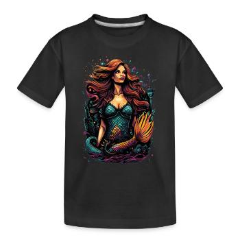 La sirène colorée - une métropole pleine d’imagination - T-shirt bio Premium Enfant - noir - Devant