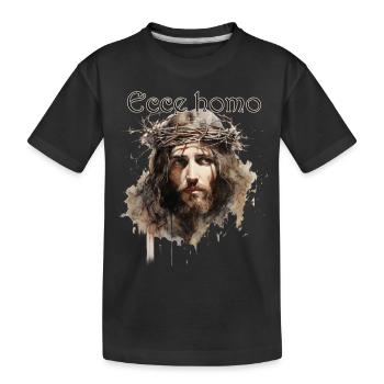 Ecce homo - Kinder Premium Bio T-Shirt - Schwarz - Vorne
