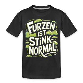 Furzen ist stinknormal Blähungen Furz Pupsen - Kinder Premium Bio T-Shirt - Schwarz - Vorne