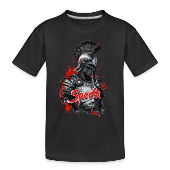 Spartan Soldier - Splatter Design - Kids' Premium Organic T-Shirt - black - Front
