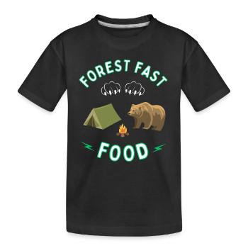 Forest Fast Food for Bear - Camping and outdoor - Kids' Premium Organic T-Shirt - black - Front