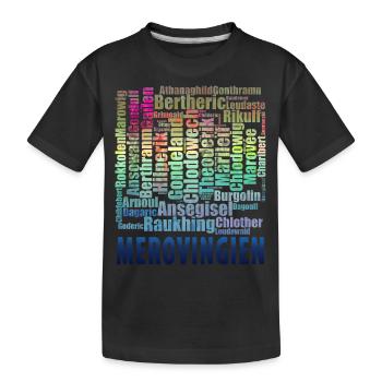 mérovingiens vieux et anciens prénoms bleu - T-shirt bio Premium Enfant - noir - Devant