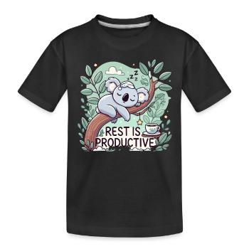 Ruhe ist produktiv - Kinder Premium Bio T-Shirt - Schwarz - Vorne
