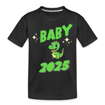 Bébé Annonce Grossesse Baby Dino 2025 - T-shirt bio Premium Enfant - noir - Devant
