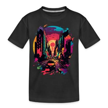 King of the Savanna: A Majestic Lions Gaze - Kids' Premium Organic T-Shirt - black - Front