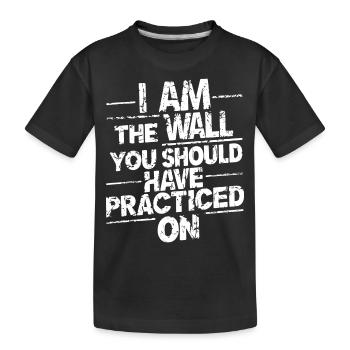 Perfect statement for hockey goalies - Kids' Premium Organic T-Shirt - black - Front