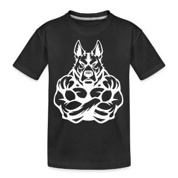 Chien Fort Fitness - T-shirt bio Premium Enfant - noir - Devant