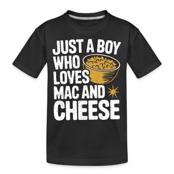Lust auf Mac 'n' Cheese - Kinder Premium Bio T-Shirt - Schwarz - Vorne