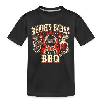 Bärte Babes und BBQ - Kinder Premium Bio T-Shirt - Schwarz - Vorne