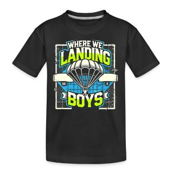 Wo wir landen Jungen - Kinder Premium Bio T-Shirt - Schwarz - Vorne