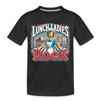 Mittagessen Ladies Rock - Kinder Premium Bio T-Shirt - Schwarz - Vorne