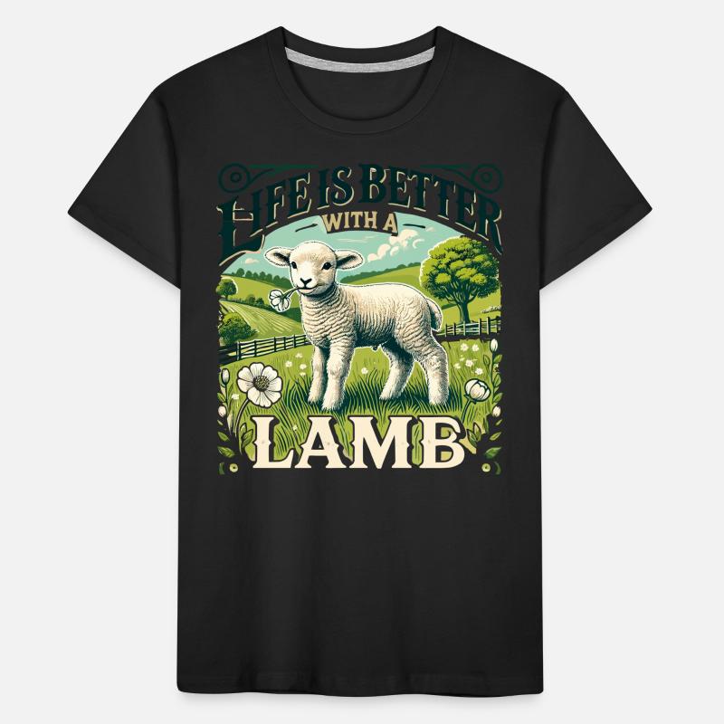 Das Leben ist besser mit einem Lamm Kinder Premium Bio T-Shirt