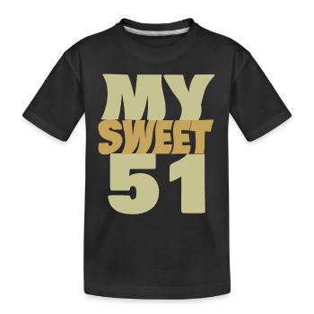 Sweet 51 - Kids' Premium Organic T-Shirt - black - Front