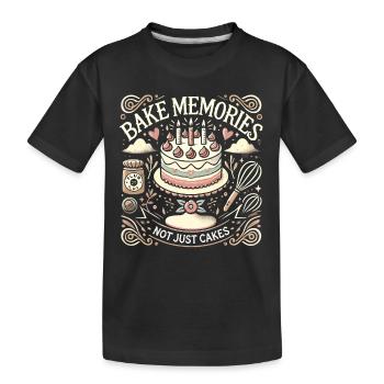 Erinnerungen backen, nicht nur Kuchen - Kinder Premium Bio T-Shirt - Schwarz - Vorne
