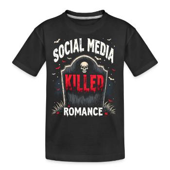 Social Media Killed the Romance - Kinder Premium Bio T-Shirt - Schwarz - Vorne