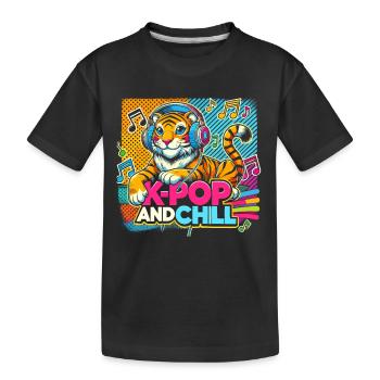 K-Pop und Chill - Kinder Premium Bio T-Shirt - Schwarz - Vorne