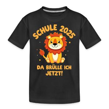 Junge Einschulung - Schulkind 2025" - Kinder Premium Bio T-Shirt - Schwarz - Vorne