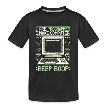 Ich bin Programmierer Ich mache Computer Piep Boop - Kinder Premium Bio T-Shirt - Schwarz - Vorne
