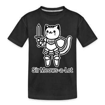 Chevalier chat en armure brillante-Sir Miaou beaucoup design - T-shirt bio Premium Enfant - noir - Devant