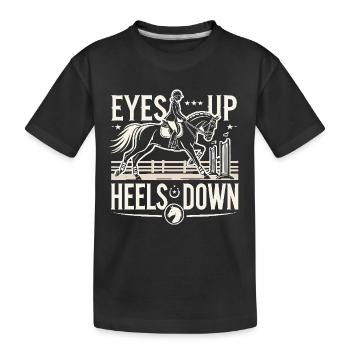 Augen hoch, Fersen runter - Kinder Premium Bio T-Shirt - Schwarz - Vorne