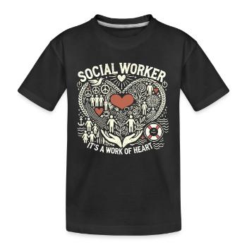 Sozialarbeiter Es ist eine Herzensangelegenheit - Kinder Premium Bio T-Shirt - Schwarz - Vorne