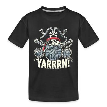 Yarrrrn - Kinder Premium Bio T-Shirt - Schwarz - Vorne