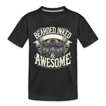 Bearded Inked & Awesome - Kinder Premium Bio T-Shirt - Schwarz - Vorne