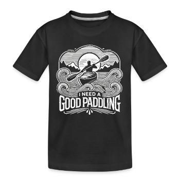 Ich brauche ein gutes Paddeln - Kinder Premium Bio T-Shirt - Schwarz - Vorne