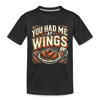 Du hattest mich bei den Flügeln - Kinder Premium Bio T-Shirt - Schwarz - Vorne